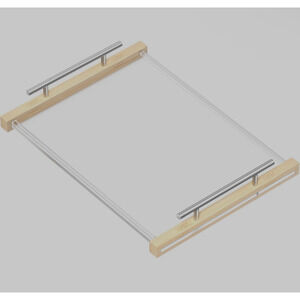 Acrylic Tray Clear 12x16: Serving Tray with Bamboo Design Tray w/Handle *READ...